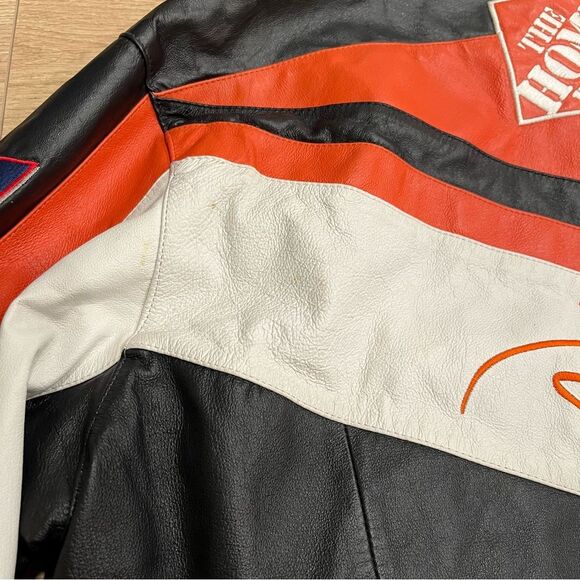 Vintage Chase Authentics Leather Home Depot Racing Tony Stewart Jacket Size L - Picture 10 of 12